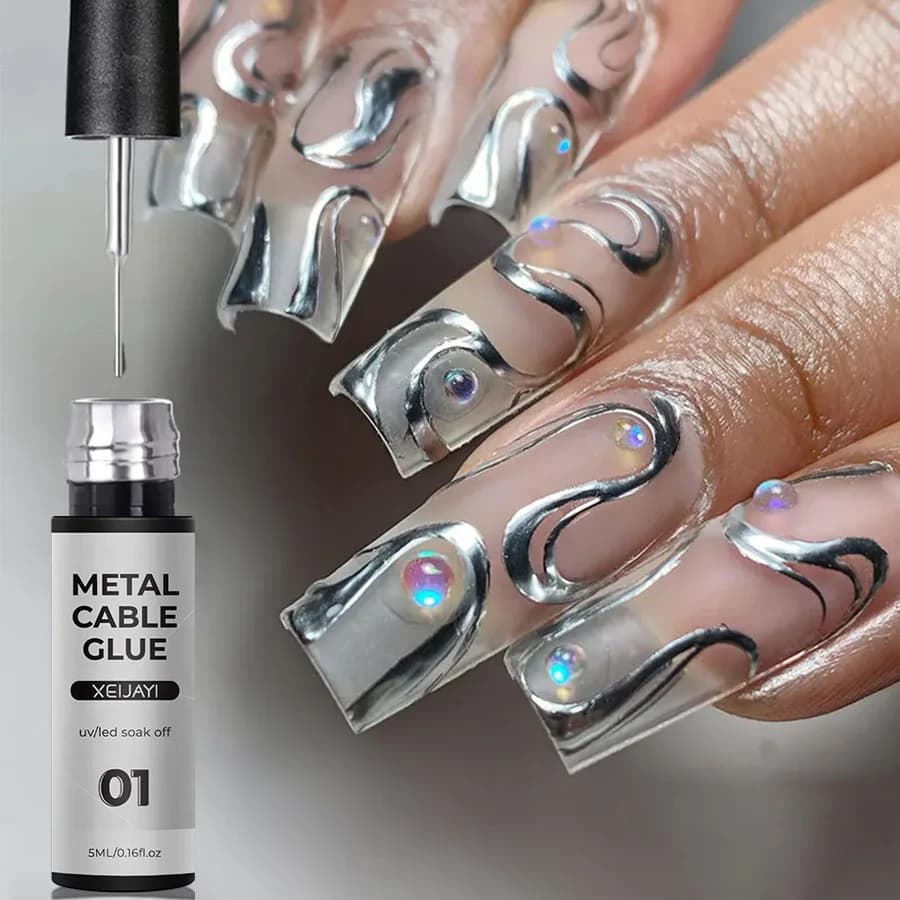 Vernis à ongles en Gel métallique Super brillant, 5/7/8ml, argent/or/Rose, miroir, Semi-Permanent, U
