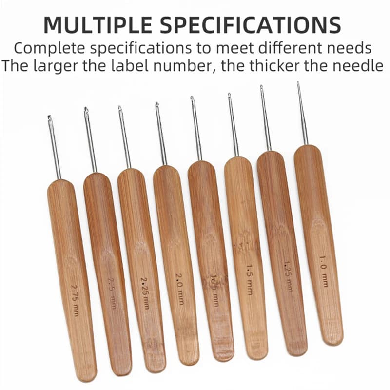 1 pièce 0.5mm/0.75mm Dreadlock Crochet bois Crochet aiguilles cheveux Dreadlocks outil pour tresse a