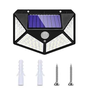 Lampe de sécurité solaire décor de jardin extérieur étanche à énergie solaire 100 LED PIR capteur de