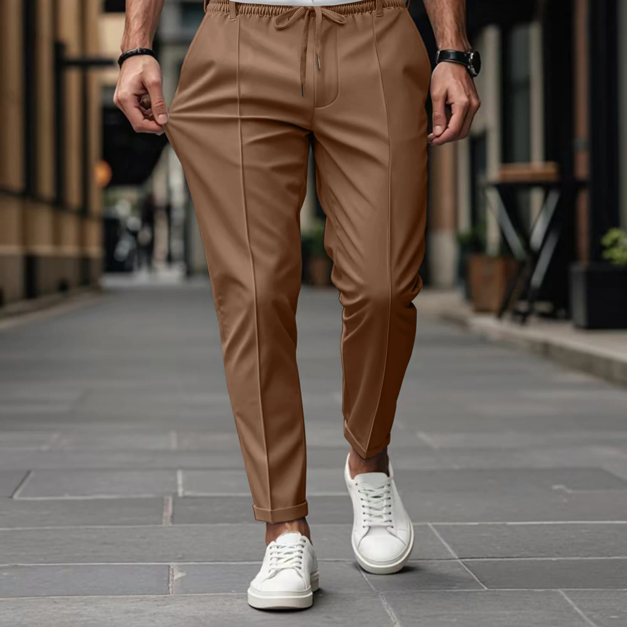 Pantalon à jambes droites de haute qualité pour hommes, couleur unie, le nouveau Style d'été est à l