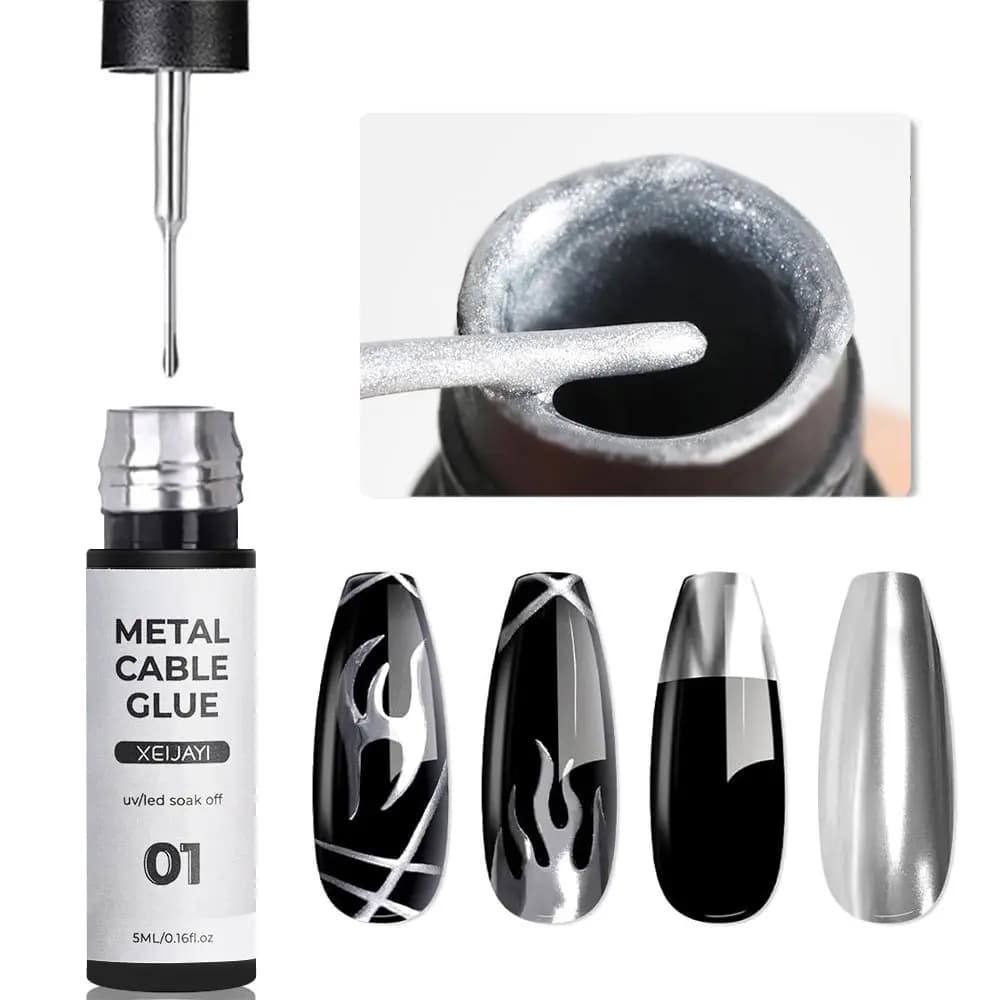 Vernis à ongles en Gel métallique Super brillant, 5/7/8ml, argent/or/Rose, miroir, Semi-Permanent, U