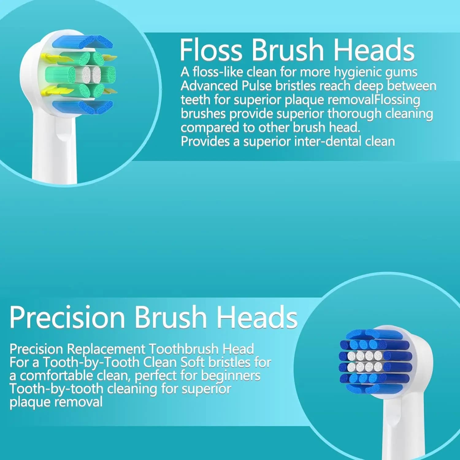 Recharge de tête de brosse pour Oral B Braun, buses de brosse à dents, fil dentaire standard, nettoy