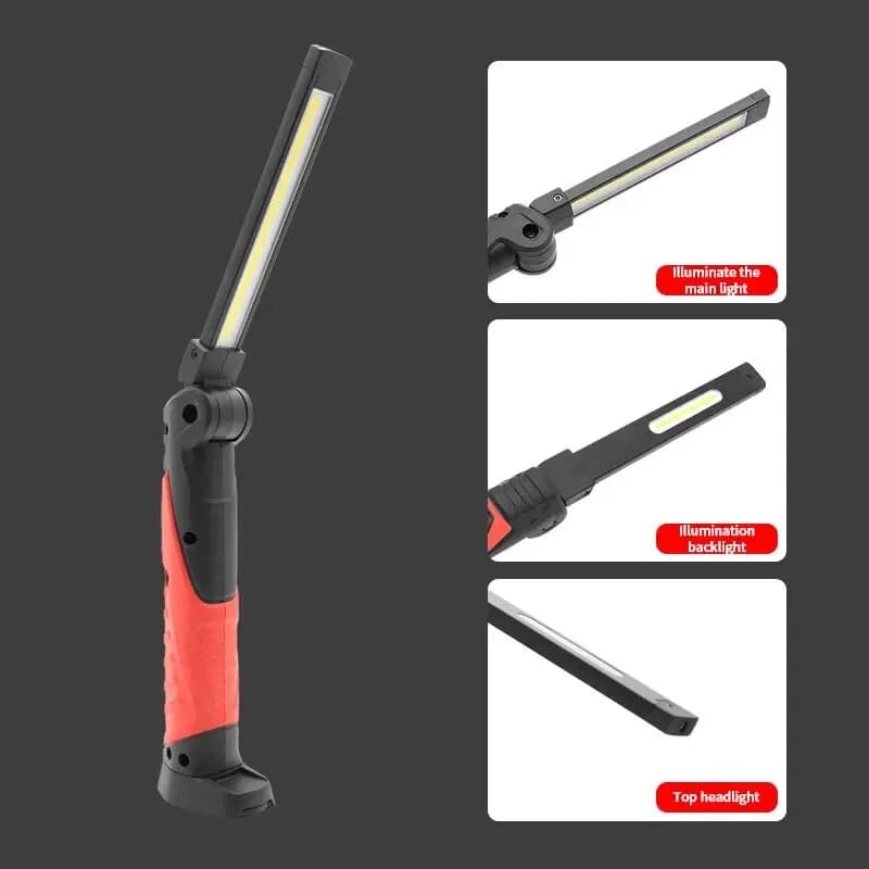 Lampe de travail COB haute luminosité, lampe de réparation de voiture multi-surface pliante, camping