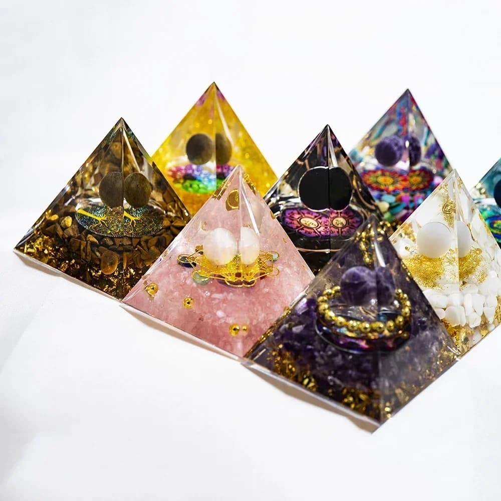 Constellation cadeau énergie résine pyramide améthyste guérison cristal naturel arbre Reiki Chakra g