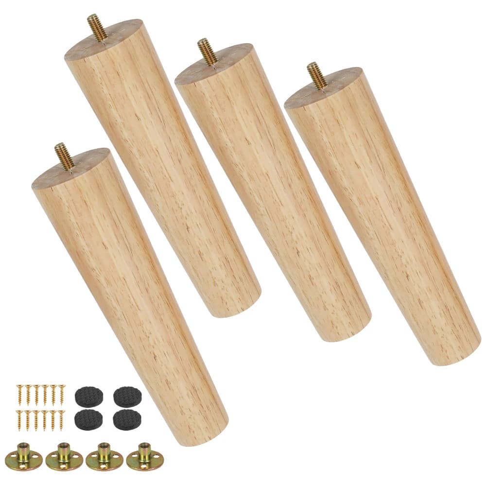 Kit de pieds de meubles en bois massif, 4 pièces, hauteur 8/15/20cm, pieds de Table obliques/droites