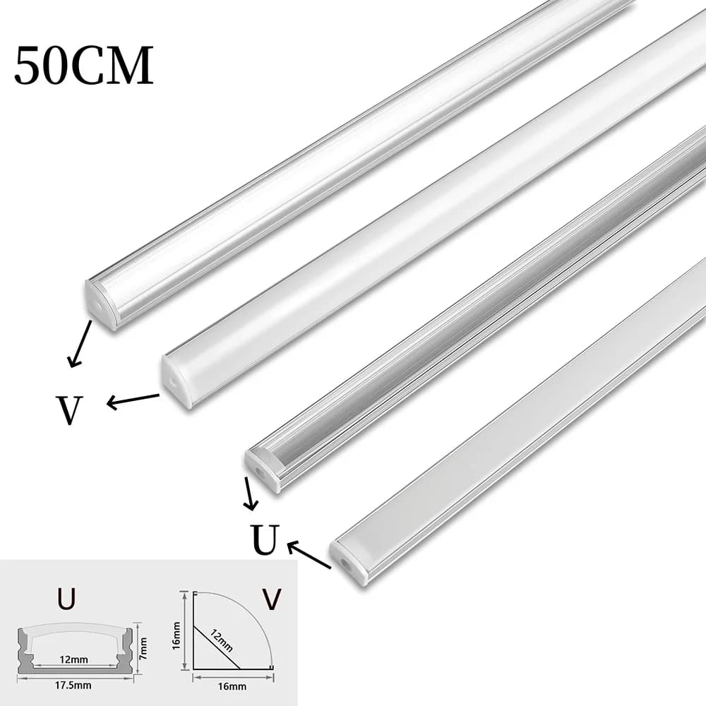 1-28 pcs/Lot perfil aluminium led coin profil en aluminium support de canal pour bande lumineuse LED
