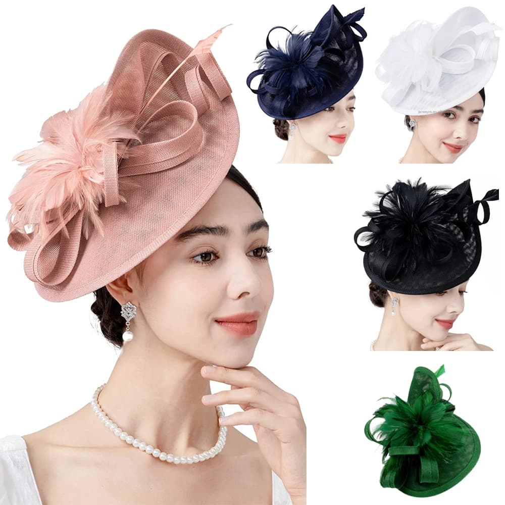2025 Chapeau fascinateur élégant pour femmes Tea Party Kentucky Derby Fascinator Pillbox Chapeau Plu