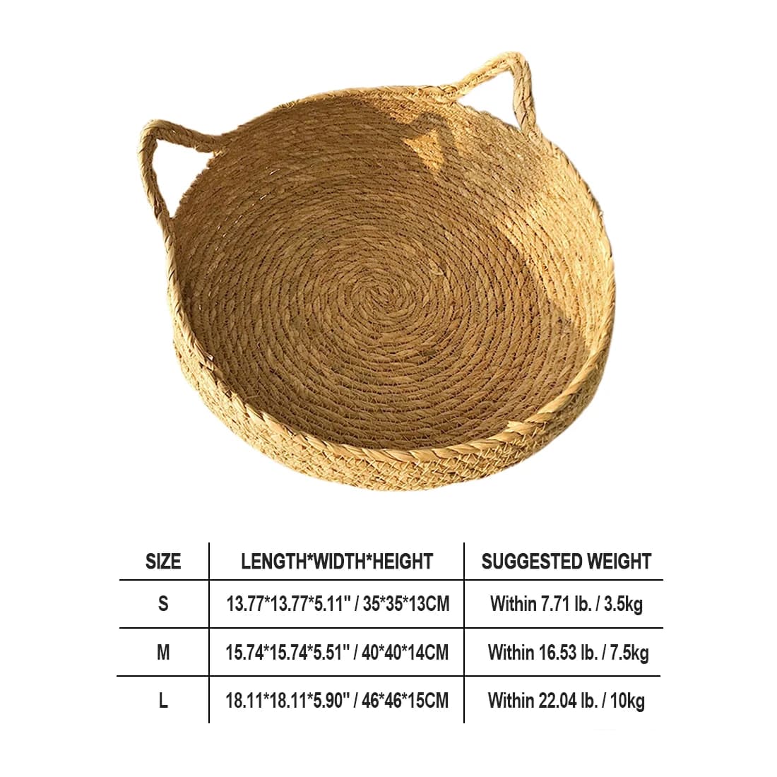 Lit pour chat, niche pour chien, paille tressée, coussin pour chaton, panier, planche à gratter, tap