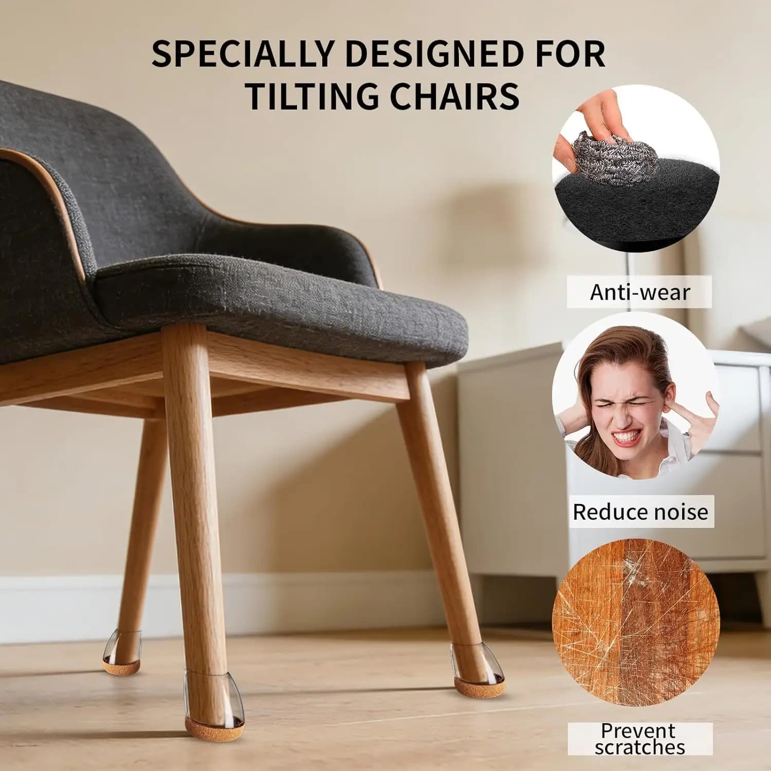 Protecteur de sol pour pieds de chaise, 8 pièces, couvre-pieds épais, coussinets en feutre, meubles 