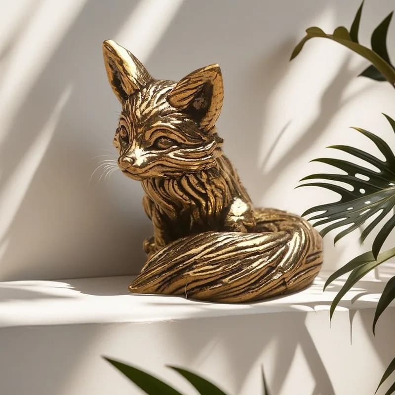 Figurine de renard, décoration de maison, ornement, bureau d'étude, thé, poignée pour animaux de com