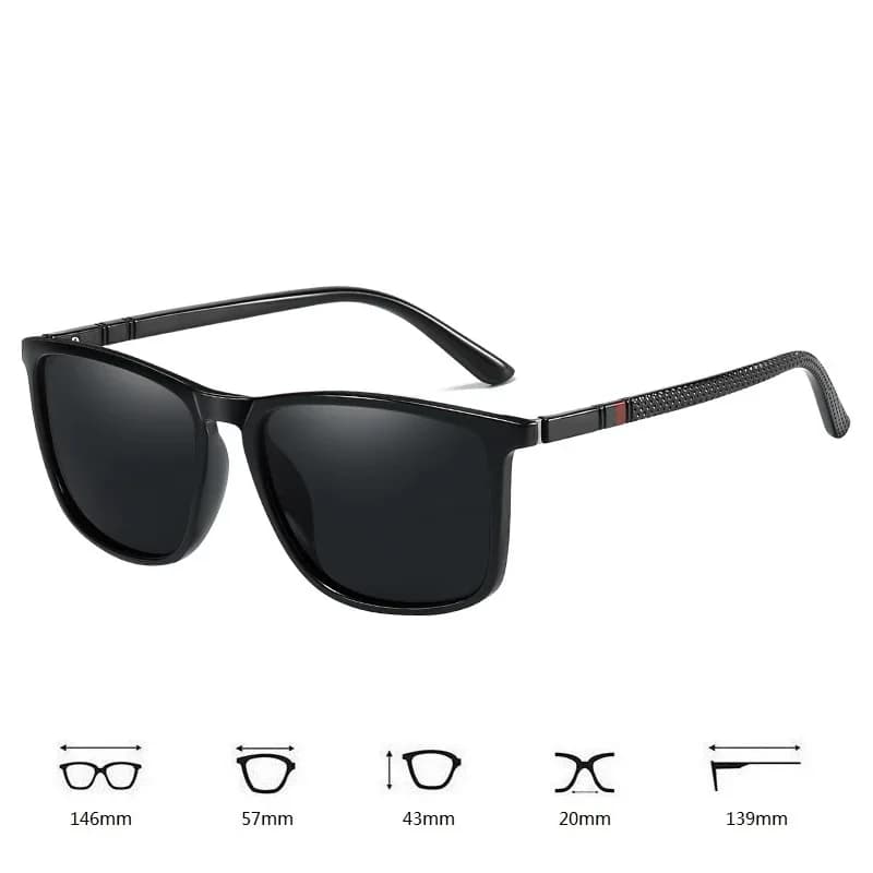 Lunettes de soleil de luxe carrées Vintage polarisées coupe-vent pour cyclisme, UV400, pour hommes e
