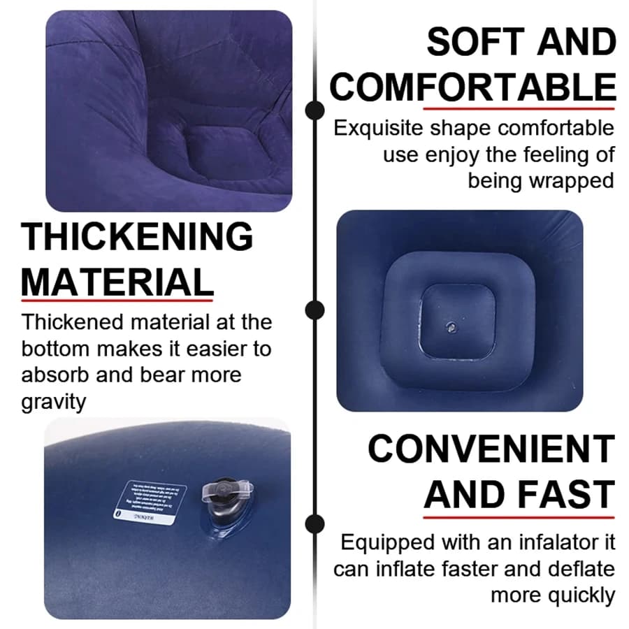 Grand canapé gonflable paresseux, chaise longue en PVC, siège pouf, Pouf bouffant, Tatami, fournitur