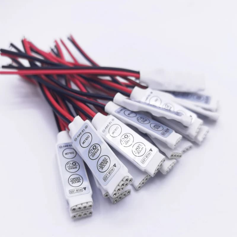 DC 5 V-12 V-24 V 12A 3 touches Mini LED RGB contrôleur variateur pilote pour RGB 5050/3528/2835/5730