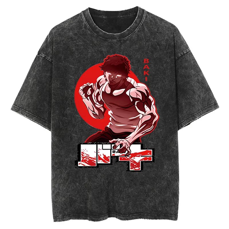 Baki imprimé Vintage coton t-shirts pour hommes femmes été décontracté surdimensionné T-Shirt t-shir