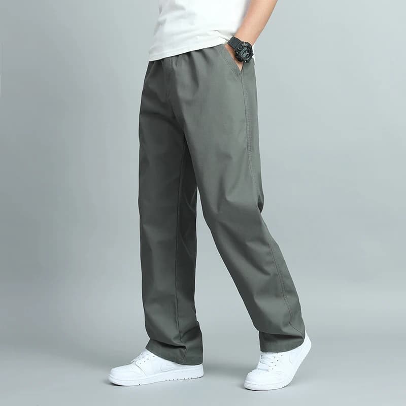 Grande taille hommes décontracté coton pantalon coupe ample pantalon droit Multi poche grand homme p