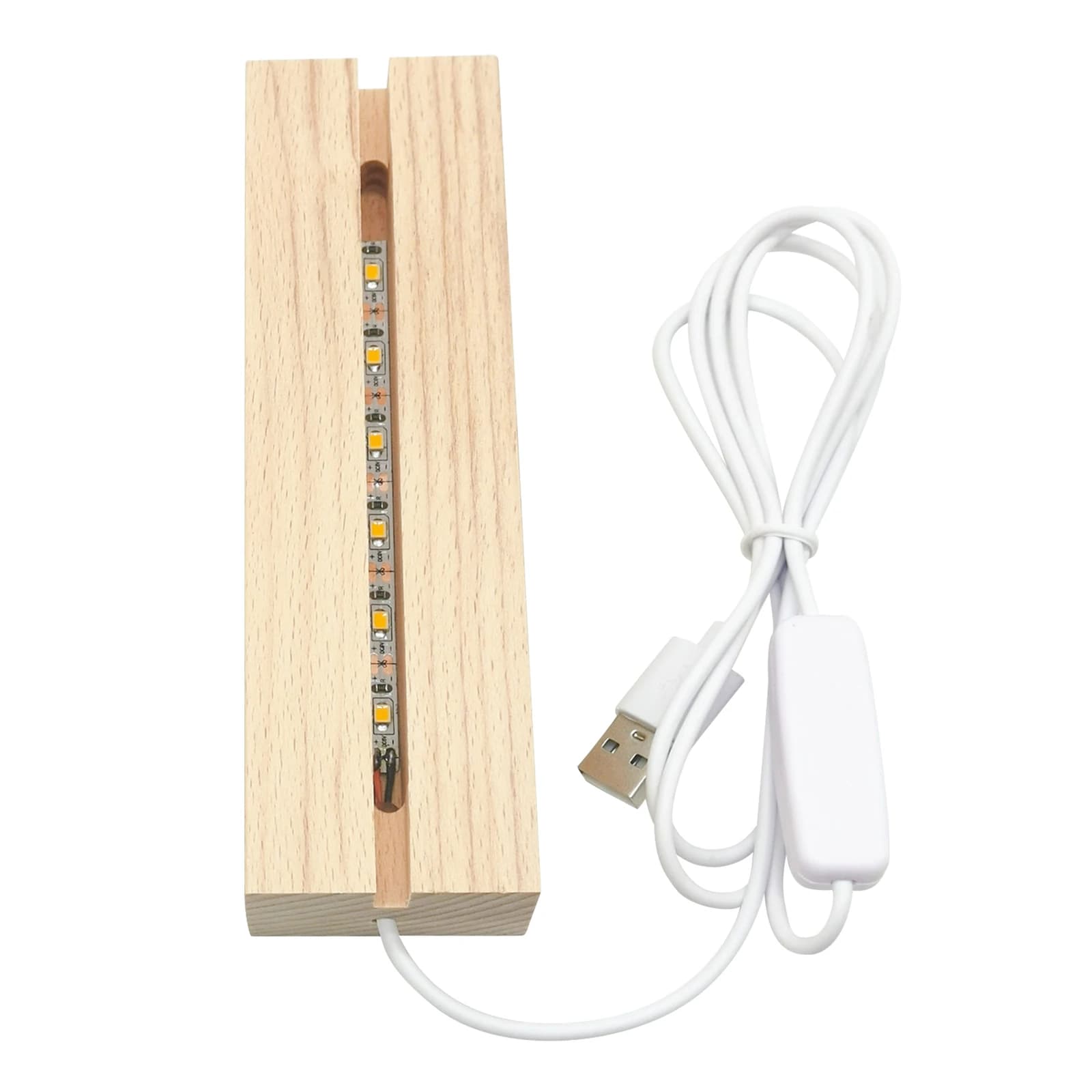 Présentoir lumineux LED en bois cristal, support de base 4.2, plaque lumineuse en acrylique, USB, lu