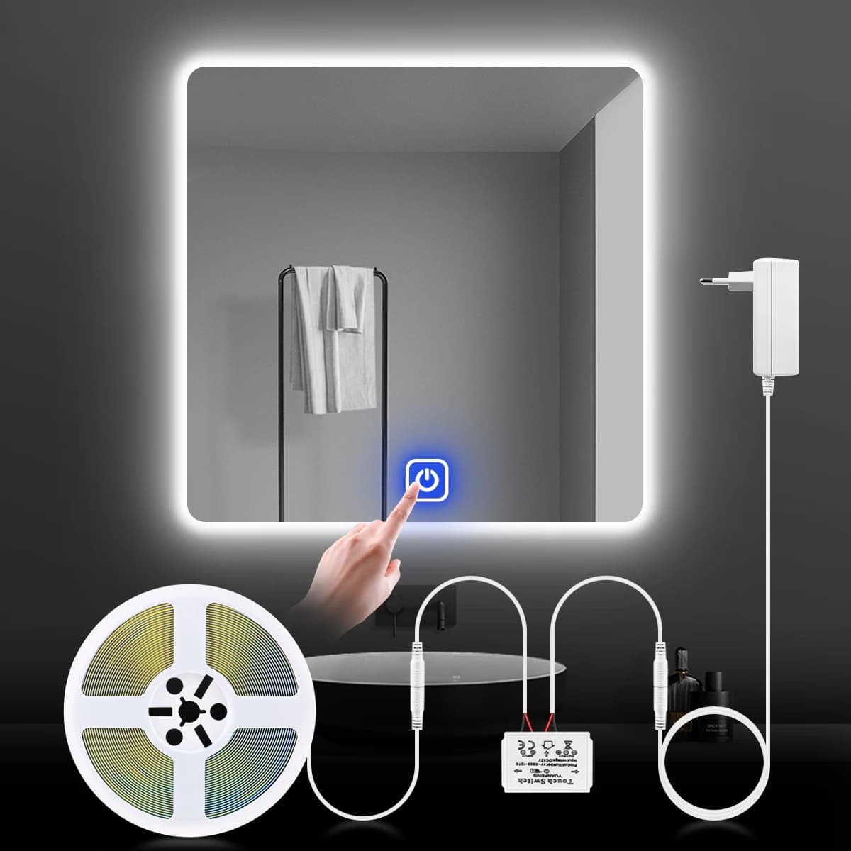 Bande lumineuse LED pour miroir de maquillage de salle de bains, 12V, éclairage de fond pour coiffeu