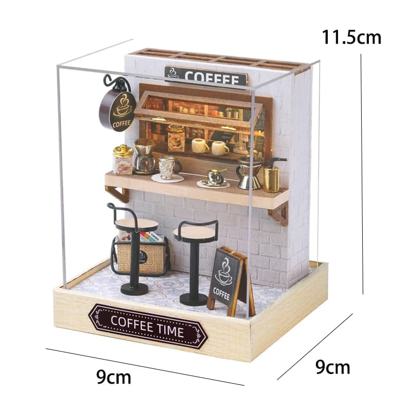 Maison de poupée en bois, Kit de coin de livre à monter soi-même, Puzzle 3D, modèle d'assemblage, Fi