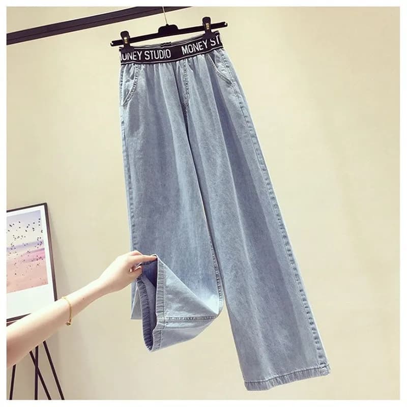 Ensemble pantalon élégant d'été pour femmes, chemise plissée en mousseline de soie, haut en jean de 