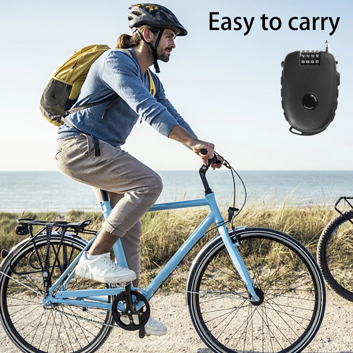 Serrure de casque de moto, Mini mot de passe, antivol, câble de casque de moto, serrure à combinaiso