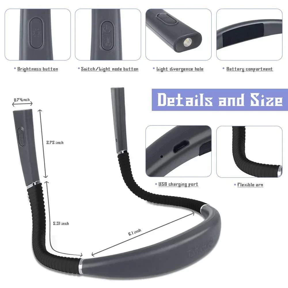 Lampe de lecture au cou nouveauté lumières de cou flexibles lampe de livre mains libres lampe de lec