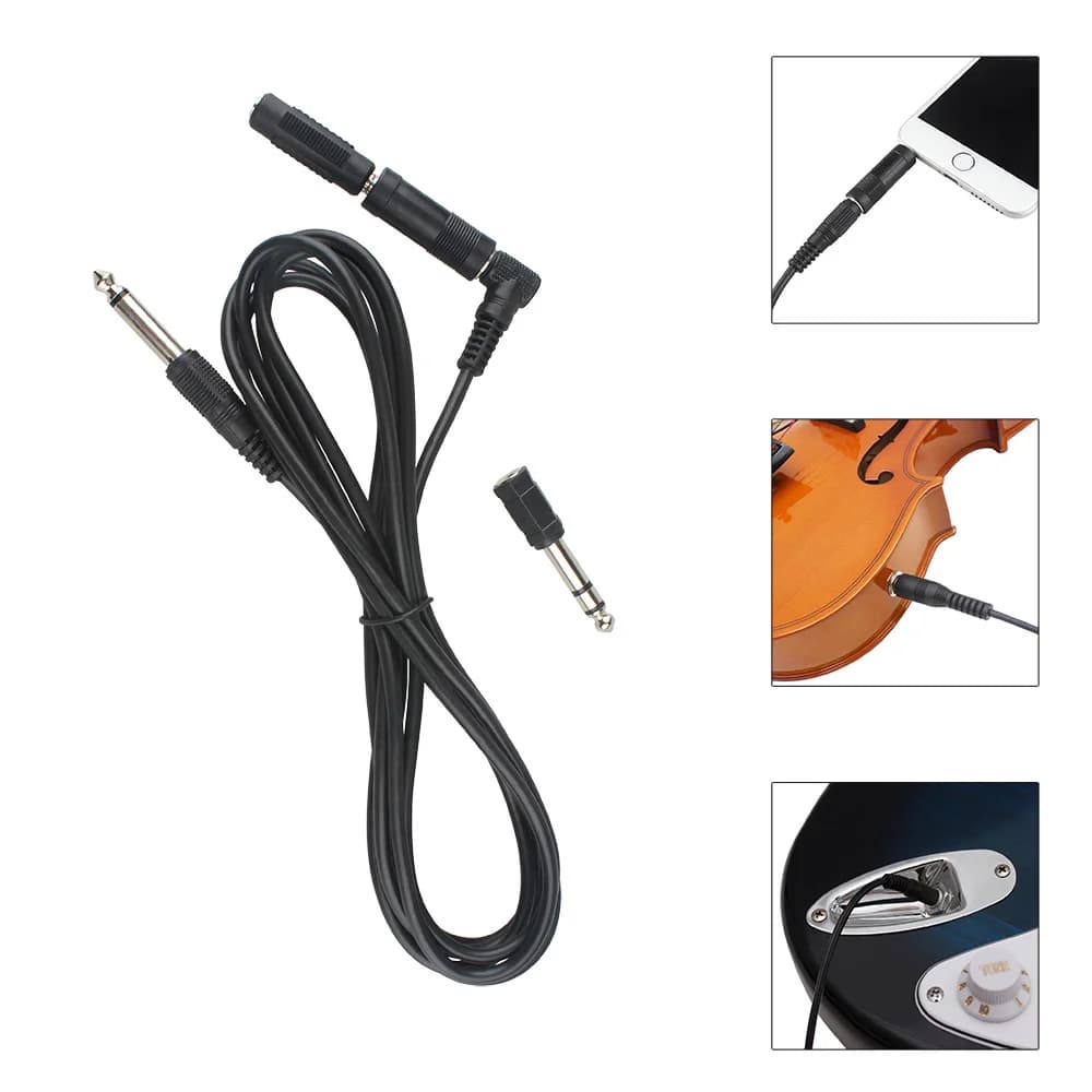Câble de guitare 3m Câble de Raccordement pour Guitare Électrique Basse Clavier Instrument Réduction