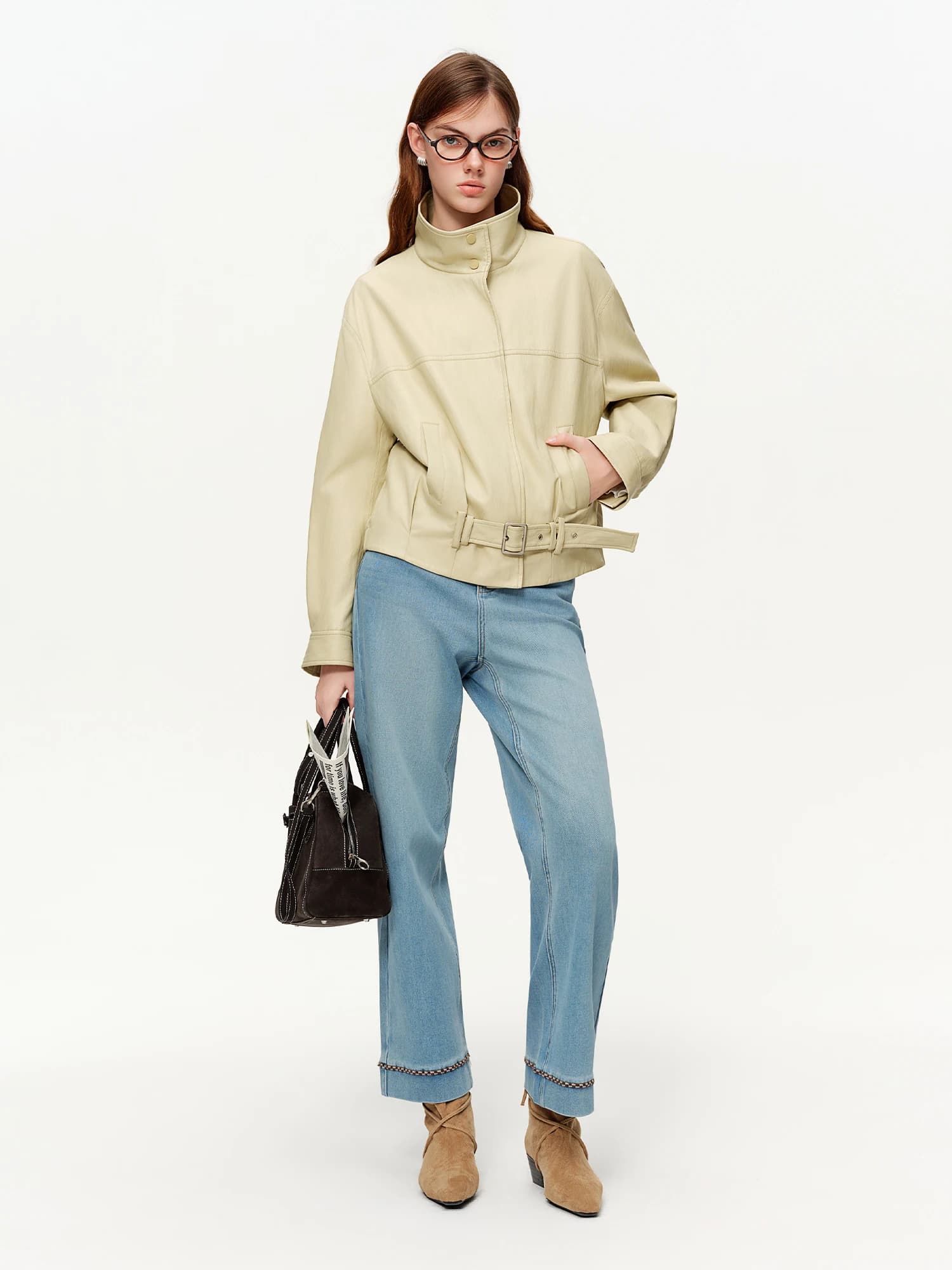 Veste en cuir décontractée de style coréen DUSHU, nouvelle collection printemps 2026, veste courte d