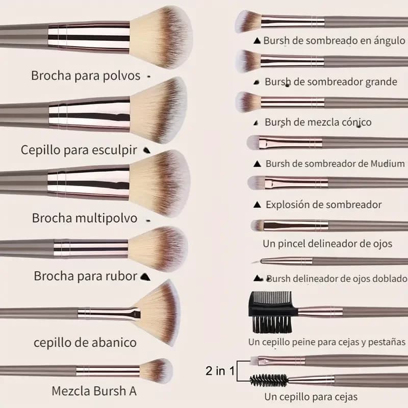 Ensemble professionnel de 3 à 20 pinceaux de maquillage doux et moelleux pour fond de teint, fard à 