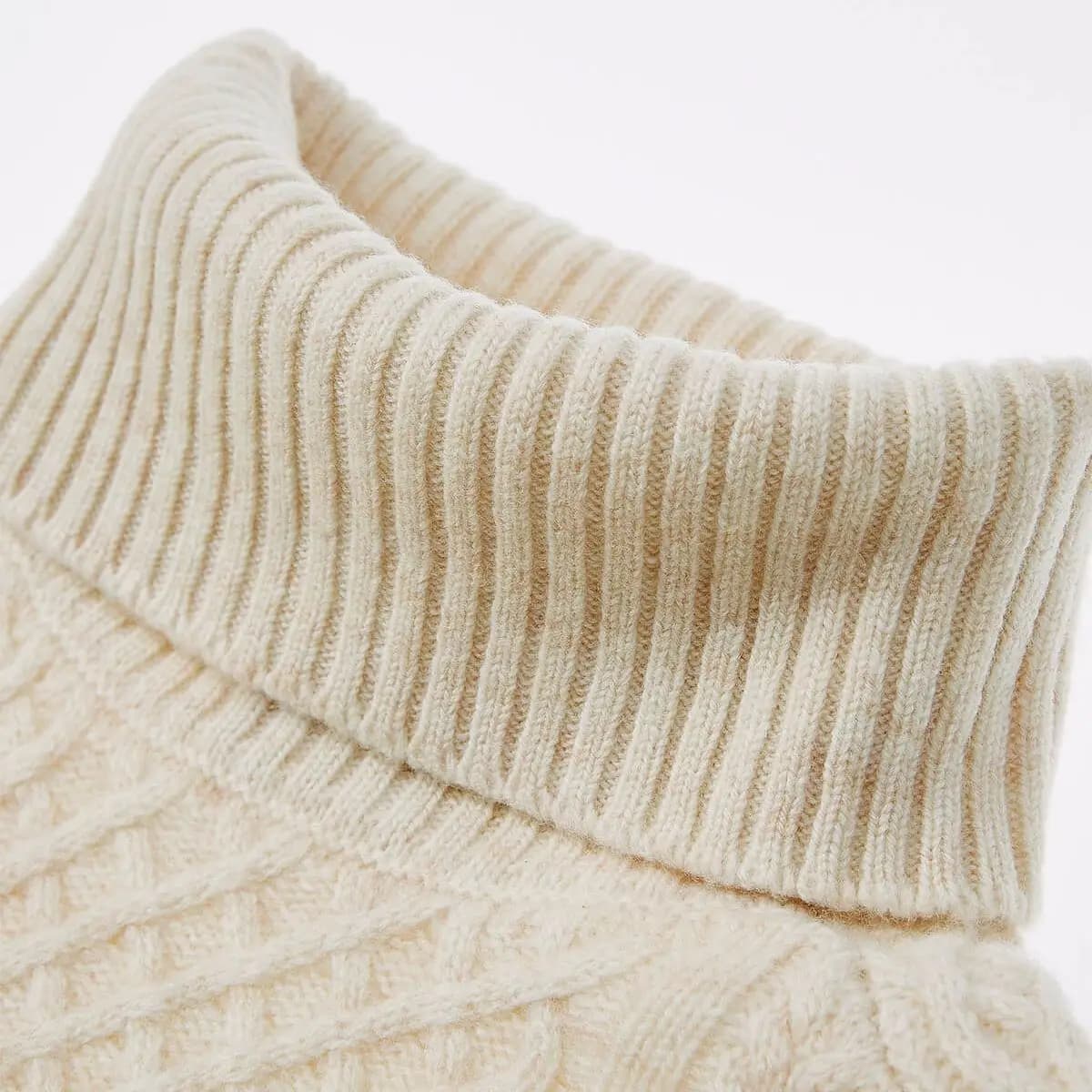 Pull en cachemire à col roulé et manches longues pour femme, 100% laine mérinos, vêtements d'hiver e