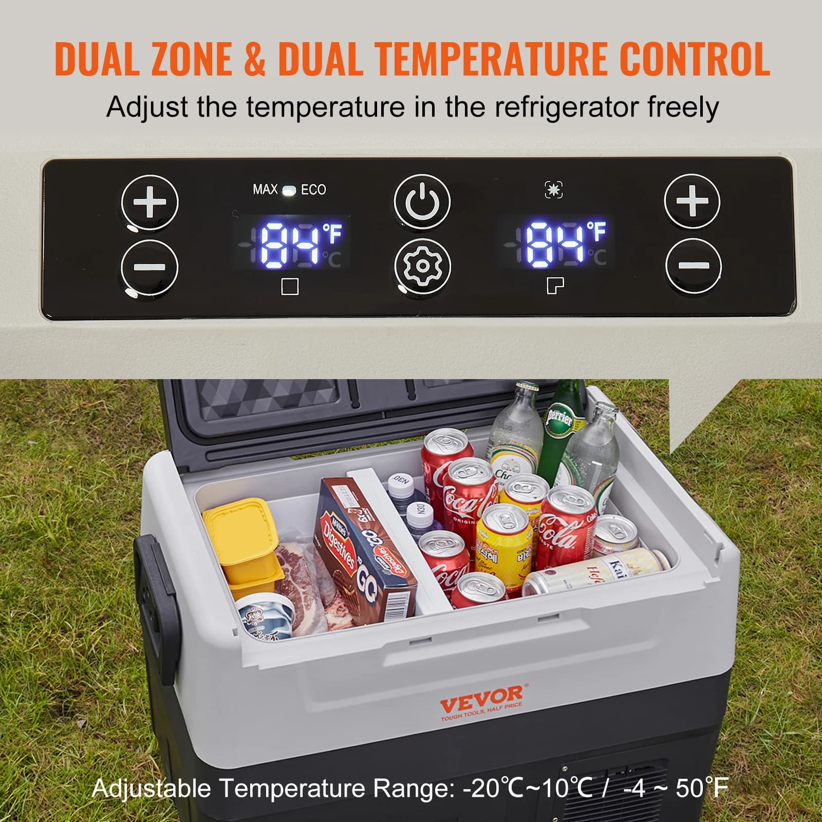 SucceBuy 35L/45L/55L réfrigérateur de voiture à poignée pliable Portable avec congélateur de compres