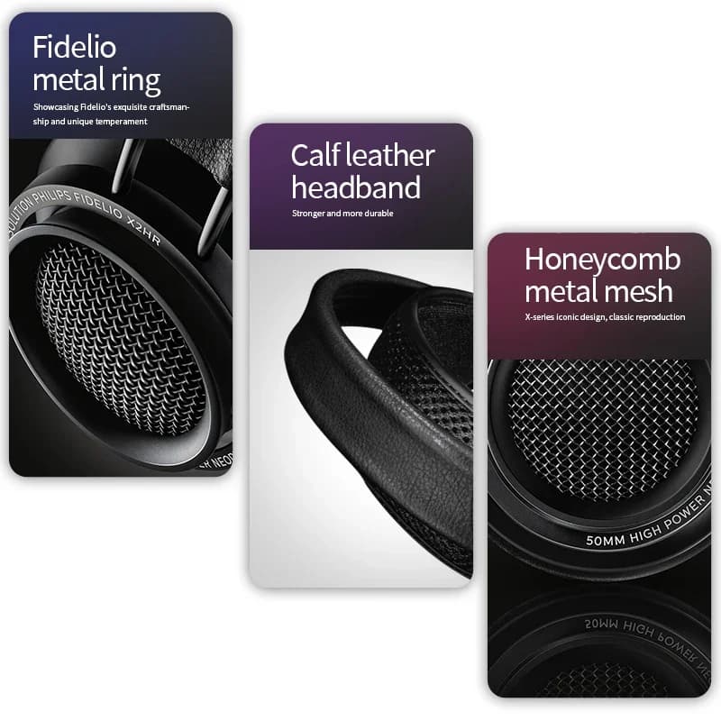 Original Philips X2HR Fidelio HiFi stéréo casque monté sur la tête confort musique filaire casque or