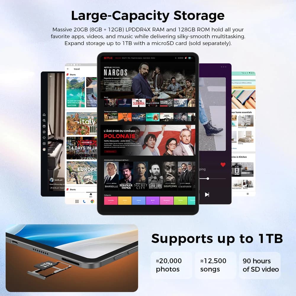 Tablette Teclast T65 13,4 pouces, écran 2K 120Hz, processeur Unisoc T7280 Octa Core, jusqu'à 26 Go d