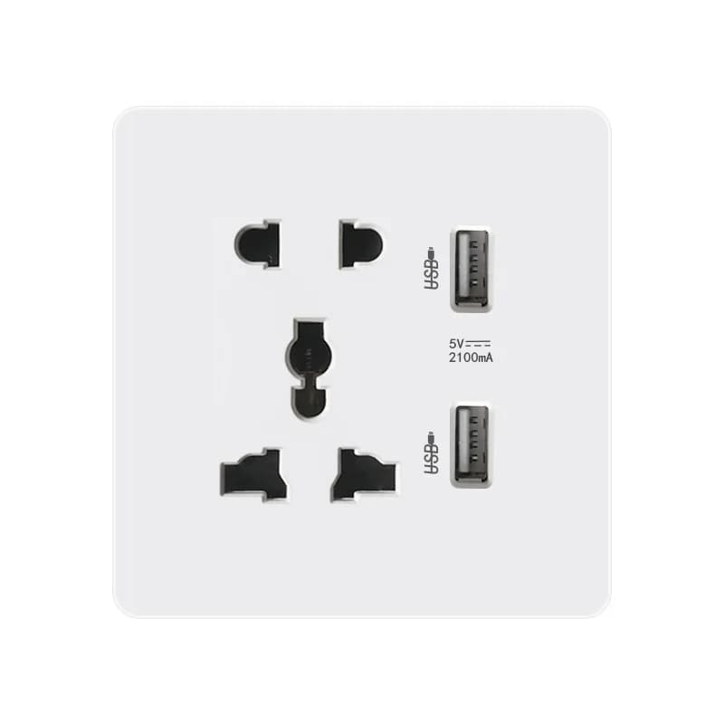 86 Type 16A multifonctionnel cinq trous USB + type-c 20W prise de charge rapide avec interrupteur de