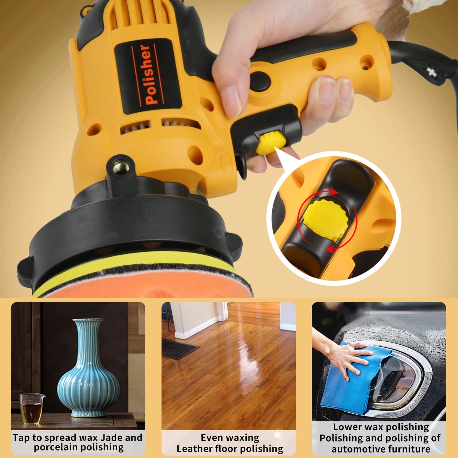 Polisseuse électrique pour voiture 125 mm, machine à cirer les voitures, outils de ponçage et de cir