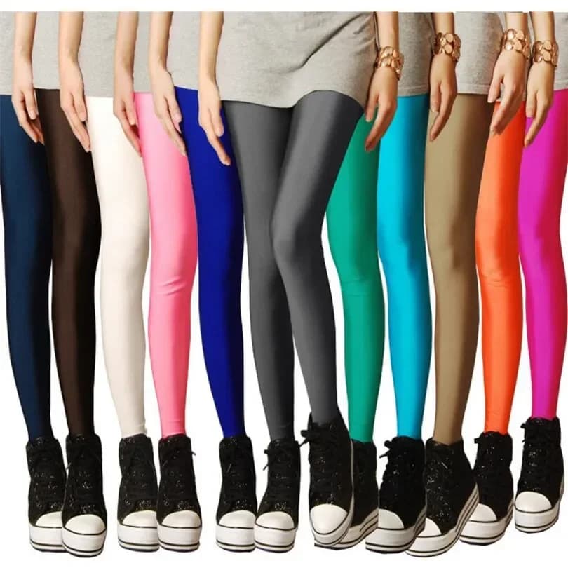 Nouveau printemps automne solide bonbons néon Leggings pour femmes haute étiré femme Sexy Legging pa