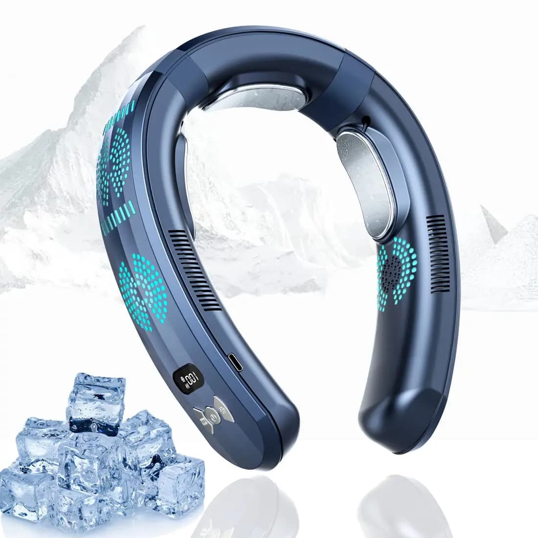 Nouveau climatiseur portable 2026 rechargeable par USB, ventilateur de cou suspendu silencieux 3 vit