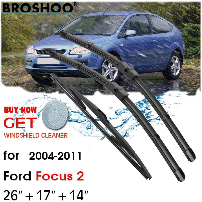 BROSHOO essuie-glace avant arrière jeu de balais d'essuie-glace pour Ford Focus 2 2004-2011 pare-bri