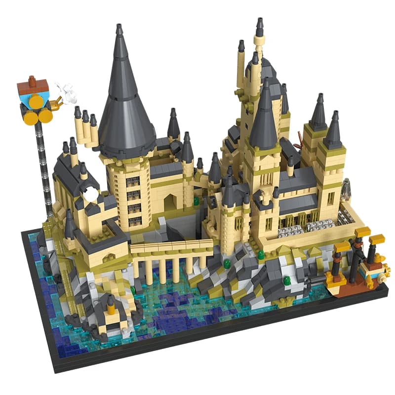 Ensemble de blocs de construction du château magique médiéval Harry Potter, briques MOC Hogwarts, jo