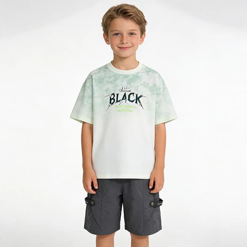 Ensemble 2 pièces d'été pour adolescents : T-shirt tie-dye à col rond et short cargo décontracté – T