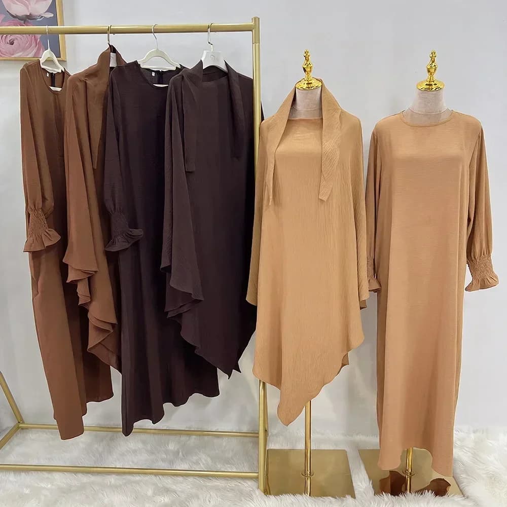 Ensemble 2 pièces Abaya et tiens imar pour femmes, Jilbab, Ramadan, Robe longue, Hijab, Vêtements de