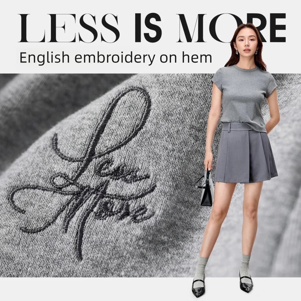 T-shirt à manches courtes pour femme SENTUBILA, collection Printemps-Été 2026, broderie tendance, tr