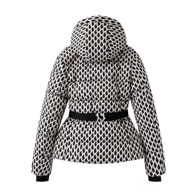 Manteaux Parkas de Sport rembourrés à capuche pour femmes, taille haute, avec ceinture, élégants, ép