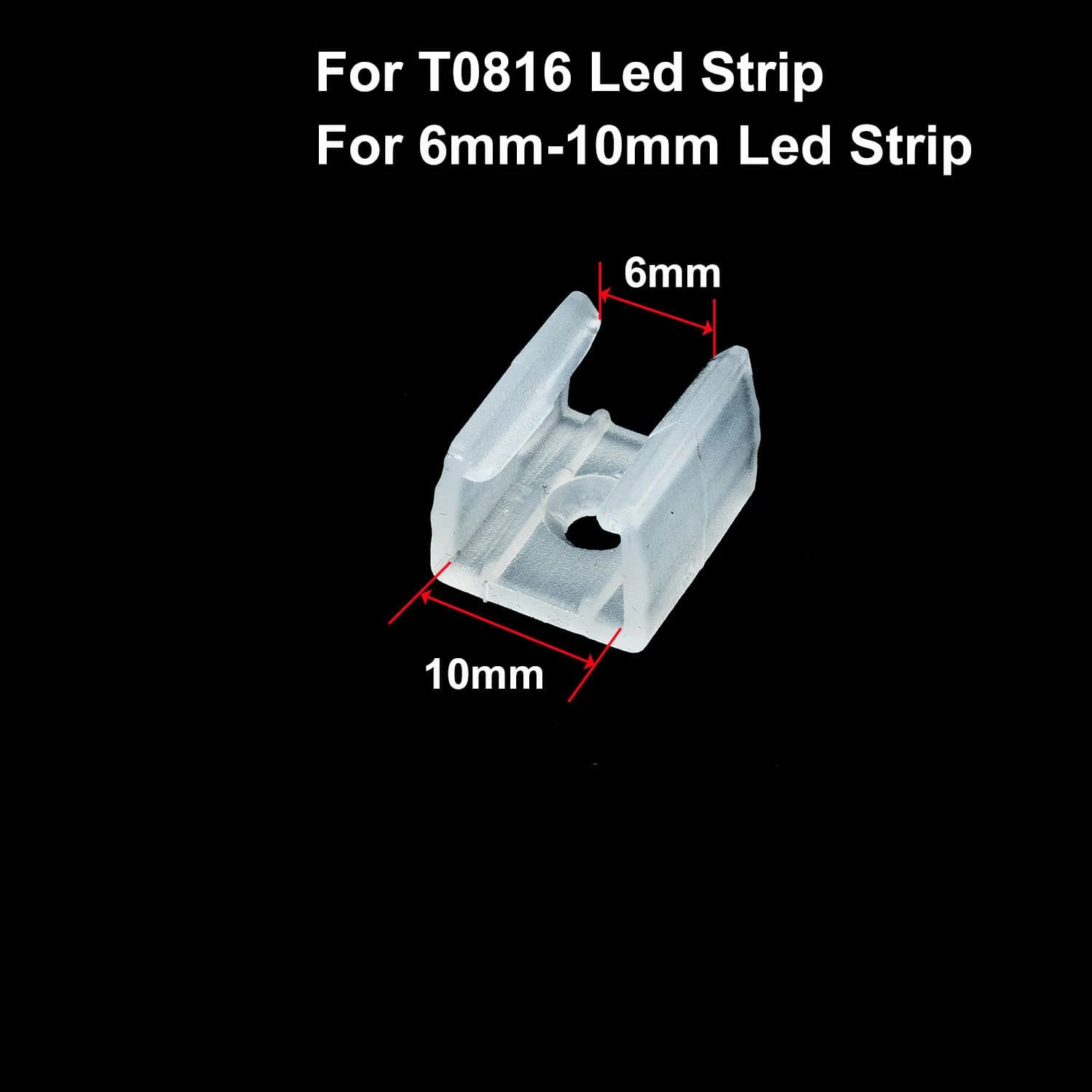 Clip de bande néon 6x12mm / 8x16mm 12mm 15mm, fixation de connecteur LED, Clips de montage en plasti