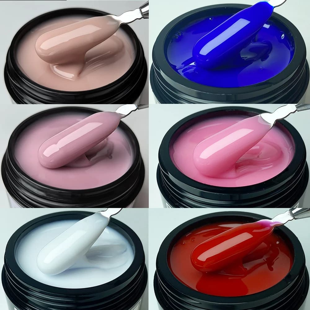 Jillnails Dusty Pink Nude Gel Nail Builder 50G Bourgogne Shimmer Builder Gel UV pour Extension d'ong