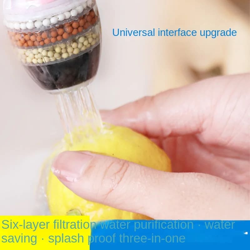 Purificateur de robinet avec filtre à eau à 6 couches, pierre médicale, buse de charbon de coco pour