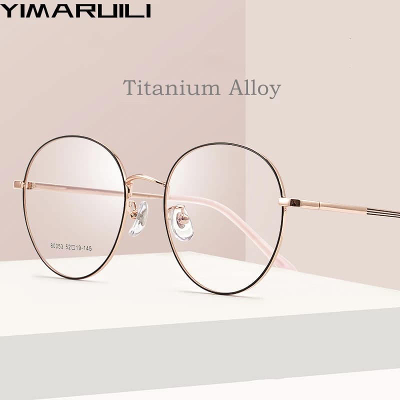 YIMARUILI – lunettes de vue ultralégères en alliage de titane de haute qualité, monture ronde rétro 