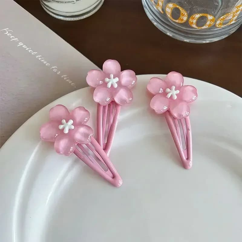 Pince à cheveux en fleurs de cerisier, douce et mignonne, couvre-chef pour filles mignonnes, BB Clip