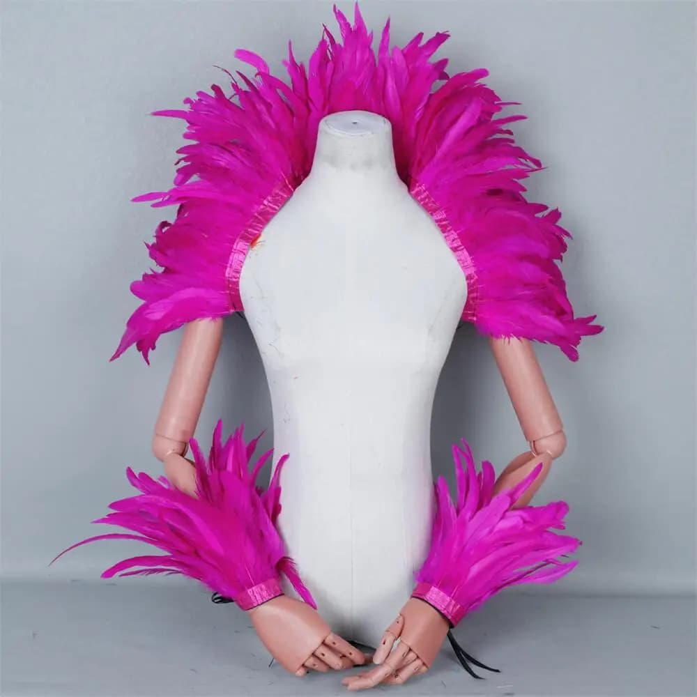 Châle élégant en plumes rouges pour femmes, pour Halloween, Punk, Cosplay, fête Y2K, Style de stylis