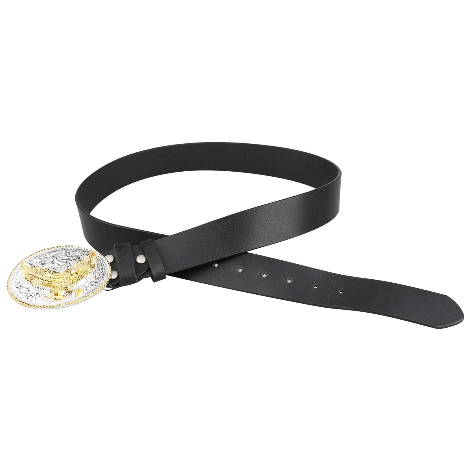Ceinture en cuir véritable avec boucle d'aigle dorée, pantalon de Cowboy à la mode, loisirs décorati
