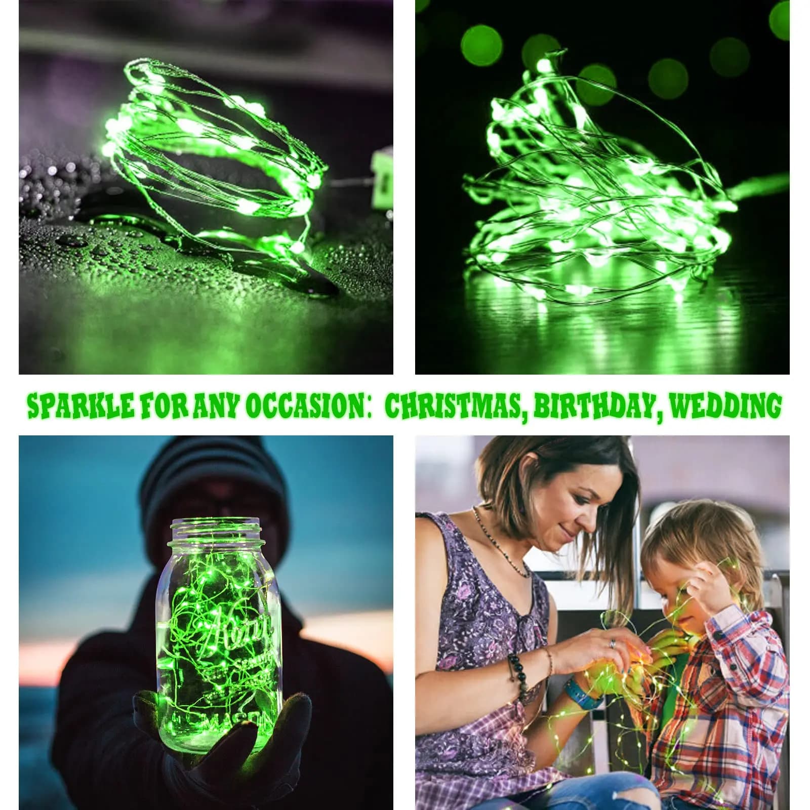 Guirlande lumineuse LED en fil de cuivre, USB, violet, rose, pour noël, mariage, fête d'anniversaire